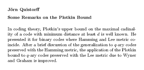 Plain TeX source file for the abstract.