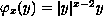 $\varphi_x(y) =|y|^{x-2}y$