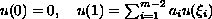 $ u(0)=0,\quad u(1)=\sum^{m-2}_{i=1} a_i u(\xi_i) $