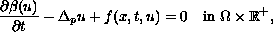 $$
   \frac{\partial \beta (u)}{\partial t}-\Delta _{p}u+f(x,t,u)=0
   \quad \hbox{in }\Omega \times\mathbb{R}^{+},
   $$