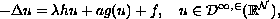 $$
 -\Delta u=\lambda hu+ag(u)+f,\quad u\in \mathcal{D}^{1,2}({\mathbb{R}^N}),
 $$