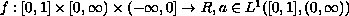 $f:[0,1]\times[0,\infty)\times(-\infty,0]\to R,
 a\in L^1([0,1],(0,\infty)) $