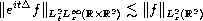 $$
 \| e^{it\Delta} f \|_{L^2_t L^\infty_x(\mathbb{R} \times \mathbb{R}^2)}
 \lesssim \|f\|_{L^2_x(\mathbb{R}^2)}
 $$