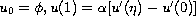 $u_0 = \phi, u(1) = \alpha [u'(\eta) - u'(0)]$