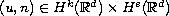 $(u,n)\in H^k(\mathbb{R}^d)\times H^s(\mathbb{R}^d)$