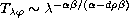 $T_{\lambda\varphi}\sim \lambda^{-\alpha \beta /(\alpha -d\rho \beta )}$