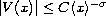 $|V(x)|\leq C\langle x\rangle^{-\sigma}$