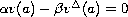 $\alpha v(a)-\beta v^{\Delta}(a)=0$