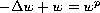 $-\Delta w + w = w^p$