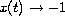 $x(t) \to -1$