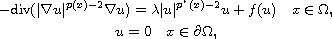 $$\displaylines{
 -\hbox{div}(|\nabla u|^{p(x)-2}\nabla u)
 =\lambda |u|^{p^{*}(x)-2}u + f(u)\quad  x \in \Omega ,\cr
 u = 0 \quad x \in \partial\Omega,
 }$$