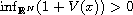 $\inf_{\mathbb{R}^N}(1+V(x))>0$