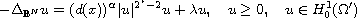 $$\displaylines{
 -\Delta_{\mathbb{B}^N}u=(d(x))^{\alpha}|u|^{2^{*}-2}u+\lambda u,
 \quad u\geq 0,\quad  u\in H_0^1(\Omega')
 }$$