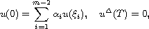 $$
 u(0)=\sum_{i=1}^{m-2}\alpha_i u(\xi_i), \quad  u^\Delta(T)=0,
 $$