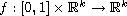 $f:[0,1]\times\mathbb{R}^k\to\mathbb{R}^k$