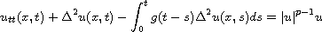 $$
 u_{tt}(x,t)+ \Delta^2 u(x,t)-\int_0^t g(t-s)\Delta^2 u(x,s)ds=|u|^{p-1}u
 $$