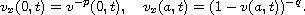 $$
 v_x(0,t)=v^{-p}(0,t), \quad v_x(a,t) =(1-v(a,t))^{-q}.
 $$