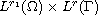 $L^{r_1}(\Omega)\times L^{r}(\Gamma)$