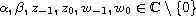 $\alpha, \beta, z_{-1}, z_0, w_{-1},
 w_0\in\mathbb{C}\setminus\{0\}$