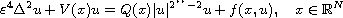 $$
 \varepsilon^4 \Delta^2 u+V(x)u=Q(x)|u|^{2^{\ast\ast}-2}u+f(x,u),
 \quad x\in\mathbb{R}^N
 $$