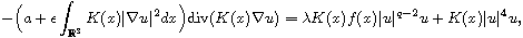 $$
 -\Big(a+\epsilon\int_{\mathbb{R}^3} K(x)|\nabla u|^2dx\Big)\hbox{div}
 (K(x)\nabla u)=\lambda K(x)f(x)|u|^{q-2}u+K(x)|u|^{4}u,
 $$