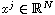 $x^j \in \mathbb{R}^N$