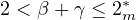 $2<\beta+\gamma\leq 2_{m}^{*}$