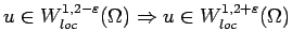 $displaystyle uin W^{1,2-varepsilon}_{loc}(Omega)Rightarrow uin W^{1,2+varepsilon}_{loc}(Omega)$