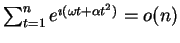 $ sum_{t=1}^n e^{imath(omega t+lpha t^2)} = o(n) $