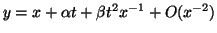 $ %% y=x+alpha t+beta t^{2}x^{-1}+O(x^{-2})$