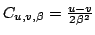 $ C_{u, v,beta}= frac {u-v}{2beta^2}$