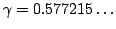 $ $\ gamma=0.577215$\ ldots$