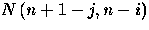 $N\left( n+1-j,n-i\right)$