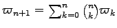 $ \varpi_{n+1} = \sum_{k=0}^n \binom{n}{k} \varpi_k$