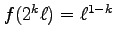 $ f(2^k \ell) = \ell^{1 -
k}$