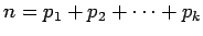 $n=p_1+p_2+\cdots+p_k$