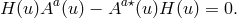 H (u)Aa (u ) − Aa ⋆(u)H (u) = 0.