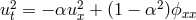 u2 = − αu2 + (1 − α2 )ϕxx t x