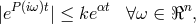 P(iω)t αt n |e | ≤ ke ∀ ω ∈ ℜ ,