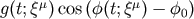 g&#x0028;t;&#x03BE;&#x03BC;&#x0029; cos&#x0028;&#x03C6;&#x0028;t;&#x03BE;&#x03BC;&#x0029; &#x2212; &#x03C6;0&#x0029;