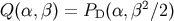 Q &#x0028;&#x03B1;,&#x03B2; &#x0029; = PD&#x0028;&#x03B1;, &#x03B2;2&#x2215;2&#x0029;