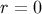 r = 0