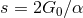 s = 2G0 βα