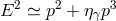 E2 ≃ p2 + η γp3