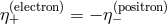 η(+electron)= − η(−positron)