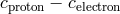 cproton − celectron