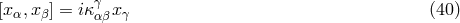 γ [xα, xβ] = iκ αβxγ (40 )