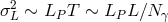 σ2L ∼ LPT ∼ LP L∕N γ