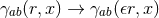 γab(r,x) → γab(𝜖r,x)