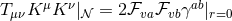 μ ν ab TμνK K |𝒩 = 2 ℱvaℱvbγ |r=0